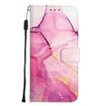 thumbnail image 6 of Nalacover for Samsung Galaxy S23 Plus PU Leather Wallet Case,Stylish Marble Pattern Magnetic Clasp Flip Kickstand Cash Pocket Wireless Charging+Wrist Strap Cover for Girls Women,Pink/Purple, 6 of 6