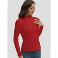 thumbnail image 3 of T-Shirt Women Long Sleeve Mock Neck Slim Fit Tops Base Layer Soft Lightweight Stretch Undershirts, 3 of 6