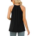 thumbnail image 3 of Samickarr Plus Size Summer Tops For Women Tops Dressy Casual Women Casual Tank Loose Solid Sleeveless Round Neck Lace T-Shirt Halter Tops Sleeveless Shirts Pleated Workout Tops For Women, 3 of 9