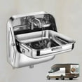 thumbnail image 2 of For Caravan Boat RV Camper Folding Sink Water Faucet Wash Basin Stainless Steel, 2 of 12