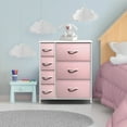 thumbnail image 3 of Sorbus Dresser with 7 Drawers - Storage Chest Organizer with Steel Frame, Wood Top, Handles, Fabric Bins (Pink), 3 of 7