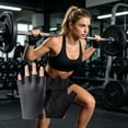 thumbnail image 1 of Guantes de fitness de media punta transpirables con palma antideslizante, muñeca ajustable, contactos reforzados para ciclismo y entrenamiento en gimnasio, unisex, negro, gris, rosa., 1 of 6