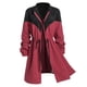 thumbnail image 1 of Más el tamaño de pana Bicolor lazo de la cintura Zip Up Escudo Rosegal Abrigos de talla grande, 1 of 5