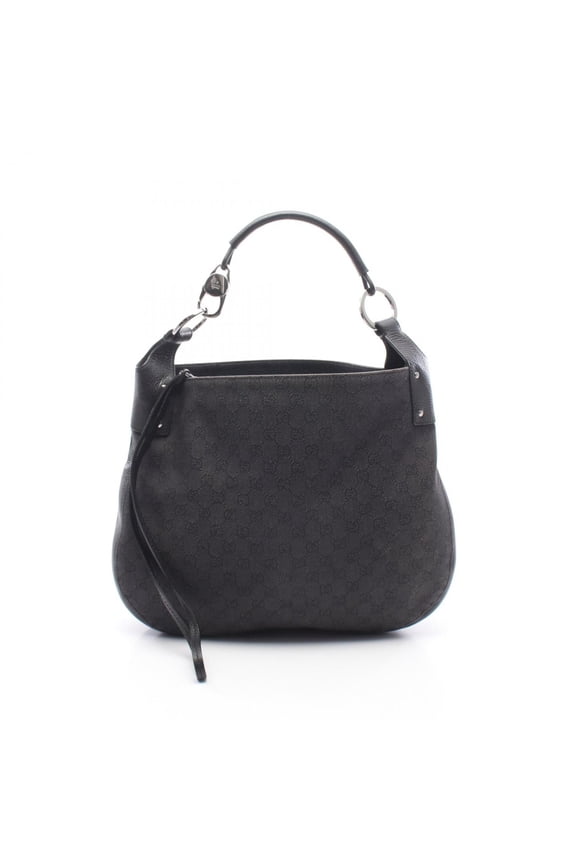 Pre-Owned Gucci GG pattern shoulder bag/handbag, denim leather, women's, black, item number...