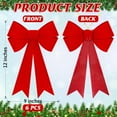 thumbnail image 2 of Guvpev 6Pcs Christmas Decor, 9x12 In Red Velvet Bows for Christmas Tree, Christmas Bows Hanging Decorations for Wreath Fence Stairs Railing Fireplace Front Door Indoor Outdoor Holiday Xmas Decor, 2 of 10