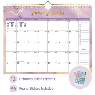 2026-2027 Wall Calendar 2 Year Wall Planner Wall Hanging 2026-2027 Monthly  Calendar 2026 With Ruled Blocks Holidays Notes Thick Paper Calendar