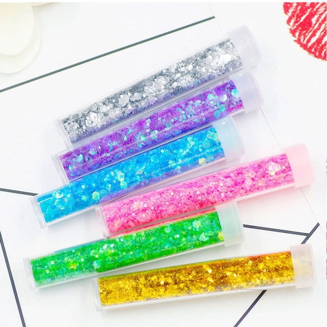 yingyy 10pcs/set DIY Cell Phone Case Decorations Shell Paillette Loving Heart Glitter Paillette Foam Ball Polymer Clay Decor