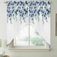 thumbnail image 2 of Blue Roses Swag Valances for Windows 2 Pack, Kitchen Window Curtains 36 Inch Length, Spring Floral Elegant Pastoral Flowers Botanical Privacy Swag Curtains for Living Room/Bathroom 36"x36", 2 of 8