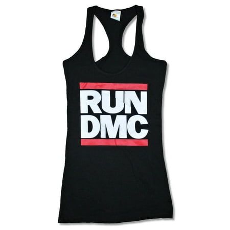 Run DMC Logo Racerback Black Tank Top Shirt (Run Dmc The Best Of Run Dmc)