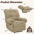 thumbnail image 5 of Villeston Recliner Chair for Living Room Manual Reclining Chair Single Sofa for Bedroom,Beige, 5 of 7