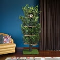 On2Pets Cat Tree with Leaves, XL Cat House & Cat Activity Tree, Multi
