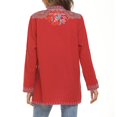 thumbnail image 5 of Higustar Womens Plus Size Tops 3/4 Sleeve V Neck Tunic Shirts Casual Floral Embroidered Loose Summer Fall Blouses Mexican Peasant Cotton Rayon Shirts-Red/127/H-2XL, 5 of 8