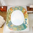 thumbnail image 5 of jejeloiu Blue Crab Pattern Full Size Sheets,Ocean Sea Sealife Bed Sheets,Orange Coral Shell Sheet Sets For Children,Breathable Home Decor,4 Pieces, 5 of 7