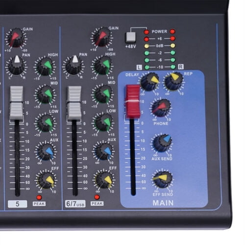 Mixer 7 Channel Bluetooth Studio Audio Live Sound Mixing LCD -