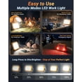 thumbnail image 4 of Rechargeable LED Work Light 10000LM 12000mAh, Portable Magnetic Jobsite Light with Hook, 4 Modes Waterproof Outdoor Work Light for Construction, Camping, Garage, Power Outages, 4 of 9