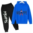 thumbnail image 2 of Ropa para niños Conjunto de sudadera con capucha para niños y pantalones de sudadera Conjunto deportivo de 2 piezas para niños y niñas Ropa estampada de Mbappé, 2 of 5