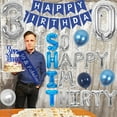 thumbnail image 3 of 30th Birthday Party Decorations Blue and Silver Men - So Happy I’m Thirty Balloons Cake Topper Number 30 Foil Balloon Happy Birthday Banner 30 and Fabulous Sash for Him, 3 of 6