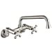 thumbnail image 3 of Wall Mount Kitchen Faucet Brushed Nickel Double Cross Handle Commercial 3 Inch to 9 Inch Adjustable Spread Mixer Tap with 9 inch Spout Reach, 3 of 15