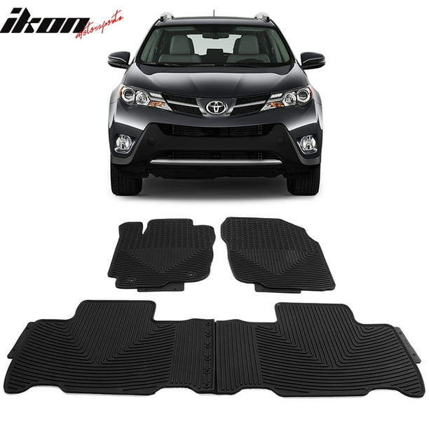 Compatible with 1318 Toyota RAV4 Heavy Duty Black Latex Floor Mats