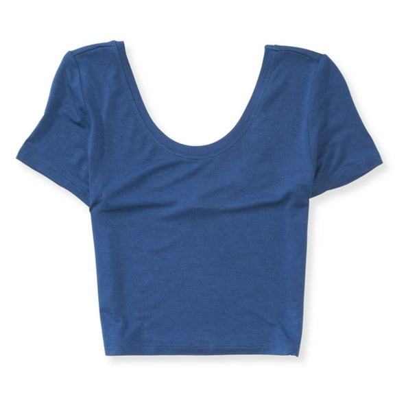 Aeropostale Womens Scoop-Back Bodycon Basic T-Shirt, Blue, Juniors, X-Large
