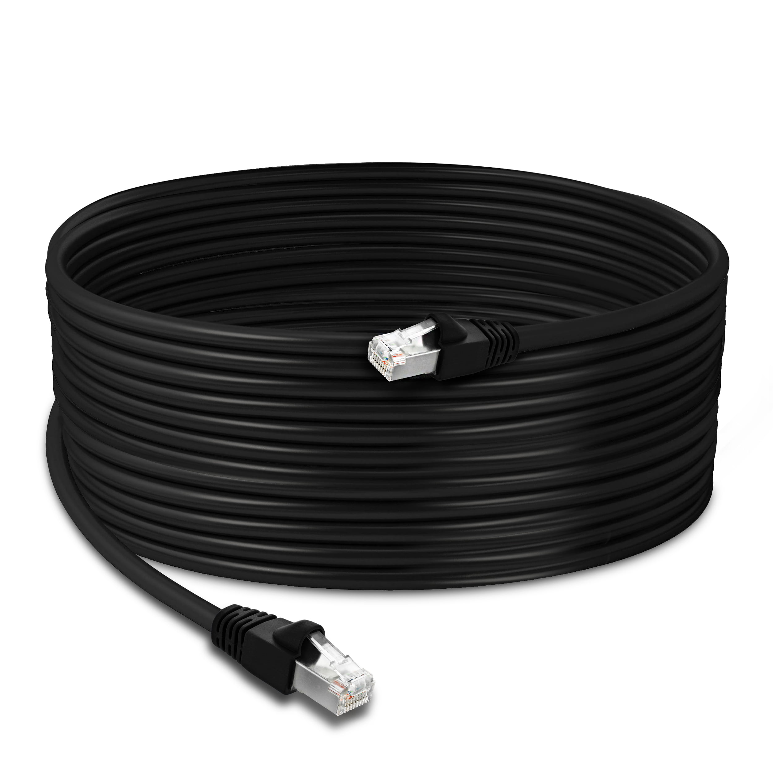 Cat6 Outdoor Ethernet Cable 50 Feet, Cat 6 Heavy Duty Internet Cord,  Waterproof, Direct Burial, in Wall, POE, UV 
