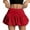 Red, variant on WTOBBY Women's Summer Bubble Skirt High Waist A-Line Fashion Design with Built-in Shorts, Breathable Casual Short Skirt for Beach Vacation and Daily Outdoor Activities,Black L