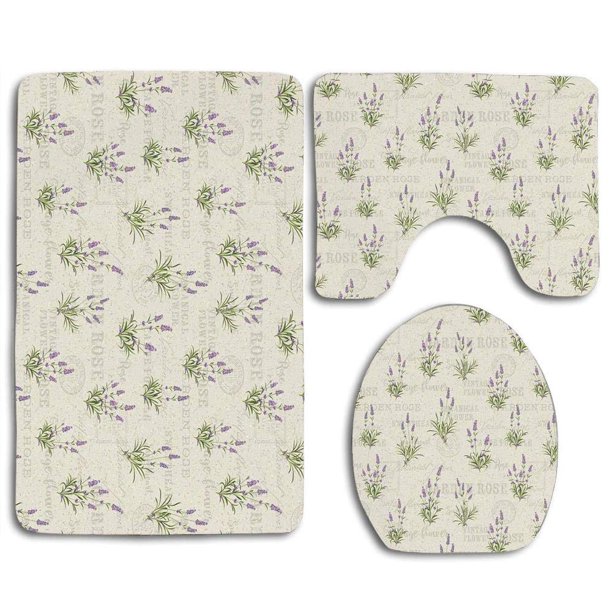 XDDJA Lavender Vintage Grunge Bunch Herbal Blossoms Faded Retro Texts 3