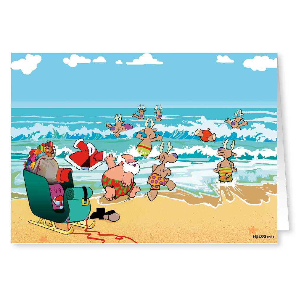 Beach Fun - Funny Holiday Christmas Cards - 18 Cards and 19 Envelopes - Walmart.com - Walmart.com