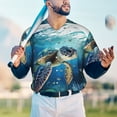 thumbnail image 5 of Uemuo Watercolor Turtle4 Print Mens Polo Shirts Baseball T-shirt Performance Short Sleeve Golf Shirt Moisture Wicking Athletic Casual Collared T-Shirt-Medium, 5 of 7