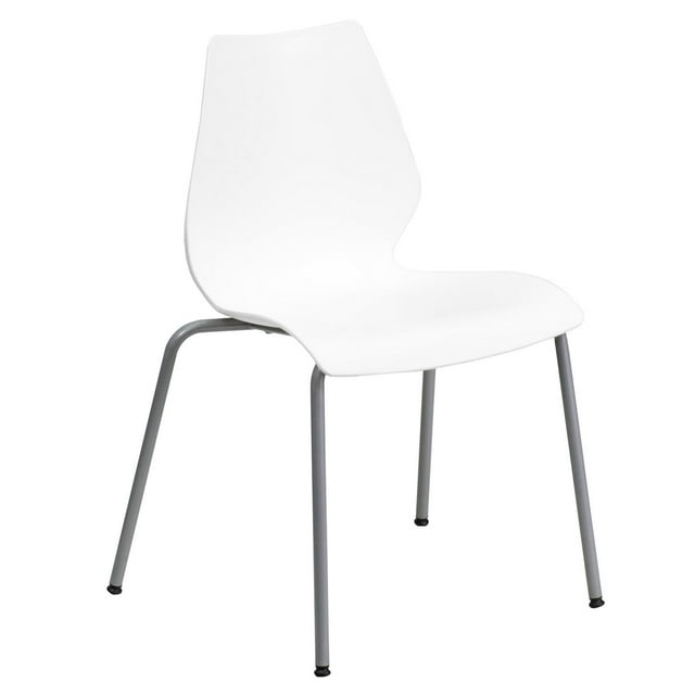 Chaise empilable blanche de la collection Hercules de Flash Furniture