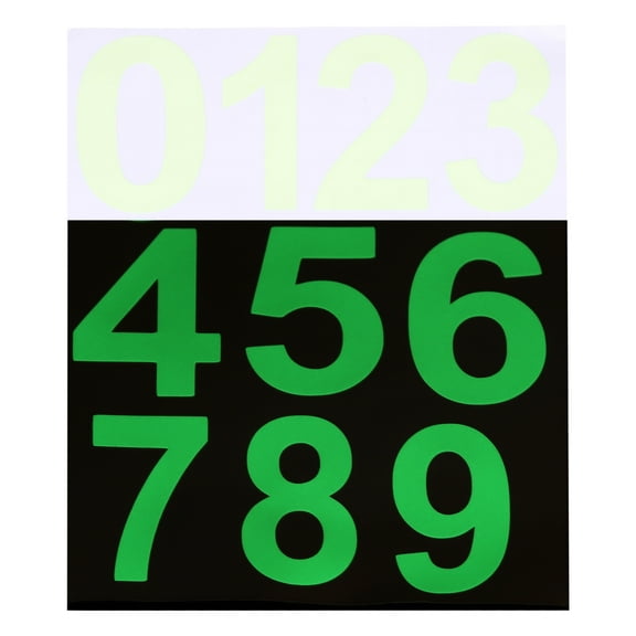 Uxcell 10 Pcs Glow in the Dark Number Decals Decor, Green Luminous Adhesive Wall Stickers, 3D Glowing Stickers for Ceiling Bedroom Bedding Room Decoration
