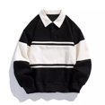 thumbnail image 4 of toraway Sweat à Capuche Homme Zip Oversize Col Rabattu Boutonné Manches Longues Pull-Over Automne 2024 Style Décontracté Collège Mode m, 4 of 4