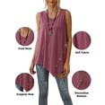 thumbnail image 3 of Hanerdun Womens Tank Tops Casual Sleeveless Shirts Blouses Tops Tunic Tees Pink S, 3 of 6