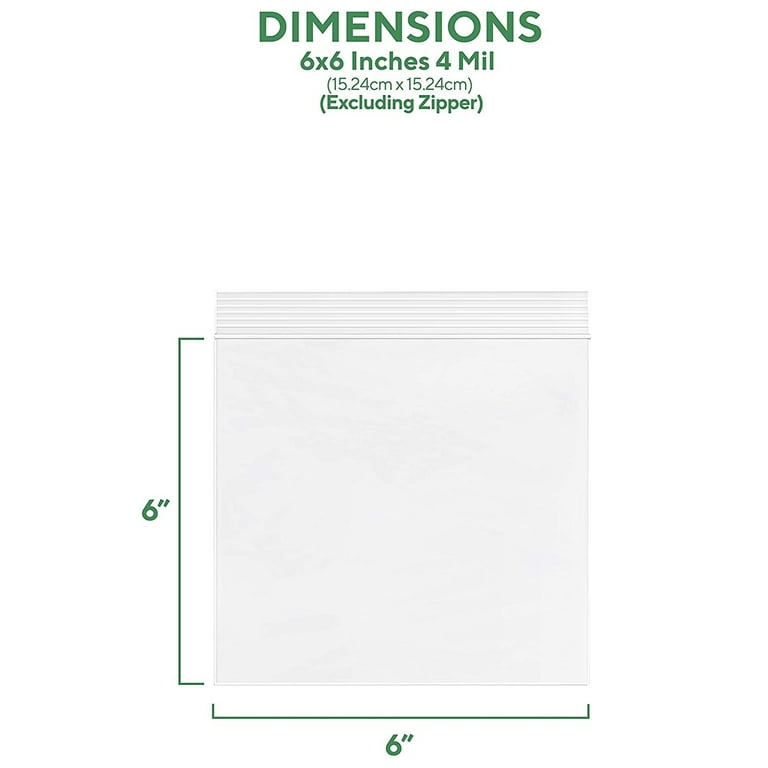 GPI 6” x 6” Heavy Duty Ziplock Bag Mil Clear Resealable Bags for