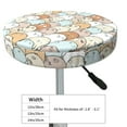 thumbnail image 2 of Uemuo Lovely Bear Pattern Round Bar Stool Seat Covers Washable Stool Cushion Slipcover Elastic Bar Chair Covers-14 inch, 2 of 7