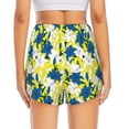 thumbnail image 4 of Xecao's Lilies Flowers for a double-layer running short for women, perfect for gym, tennis, and more, featuring a convenient pocket., 4 of 9