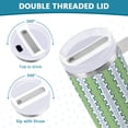 thumbnail image 3 of Yayeee 40oz Stainless Steel Tumbler with Straw and Handle Double-Wall Insulated Travel Water Bottle, Green Stripe Pattern, 3 of 8