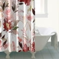 thumbnail image 2 of Ensemble de Rideaux de Douche avec Fermeture à Pression, Fleurs Rouges et Grises (2) Rideaux de Douche Imperméables, Simple Rideau de Salle de Bain en Polyester, 72x72 Pouces, 2 of 4
