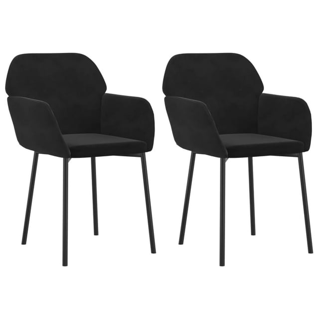 Sillas de comedor vidaXL de terciopelo negro, 2 unidades