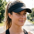 thumbnail image 6 of Unisex Lightweight Stretch Sun Visor Hat Portable Breathable Outdoor Cap for Running Tennis Golf Sports(Black,One Size), 6 of 7