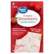 Great Value Frosted Strawberry Toaster Pastries, 10.1 oz, 6 Count