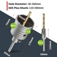 thumbnail image 3 of 90mm / 3.5" Concrete Hole Saw,with 200mm Tungsten Steel SDS Plus Shank And  High-strength tungsten alloy teeth Hole Saw for Concrete Cement Stone Wall Foam Brick, 3 of 7