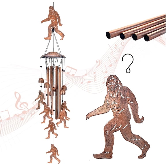 Bigfoot Sasquatch Wind Chimes - Outdoor & Indoor Metal Wind Chimes, Perfect Birthday/Memorial Gifts for Men Women Dad Grandpa, Home Lawn Porch Patio Garden Yard Decor