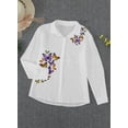 thumbnail image 4 of HOTAPEI Button Down Shirts for Women Casual Long Sleeve Blouses V Neck Printed Shirt Tops, 4 of 5