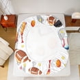 thumbnail image 5 of Homewish Est Sleep Sports Full Size Sheets for Boy, Kawaii Rugby Football Bed Sheets, Cartoon Soccer Basketball Sheet Sets, Microfiber Bedroom Decor, 4-Piece, 5 of 7