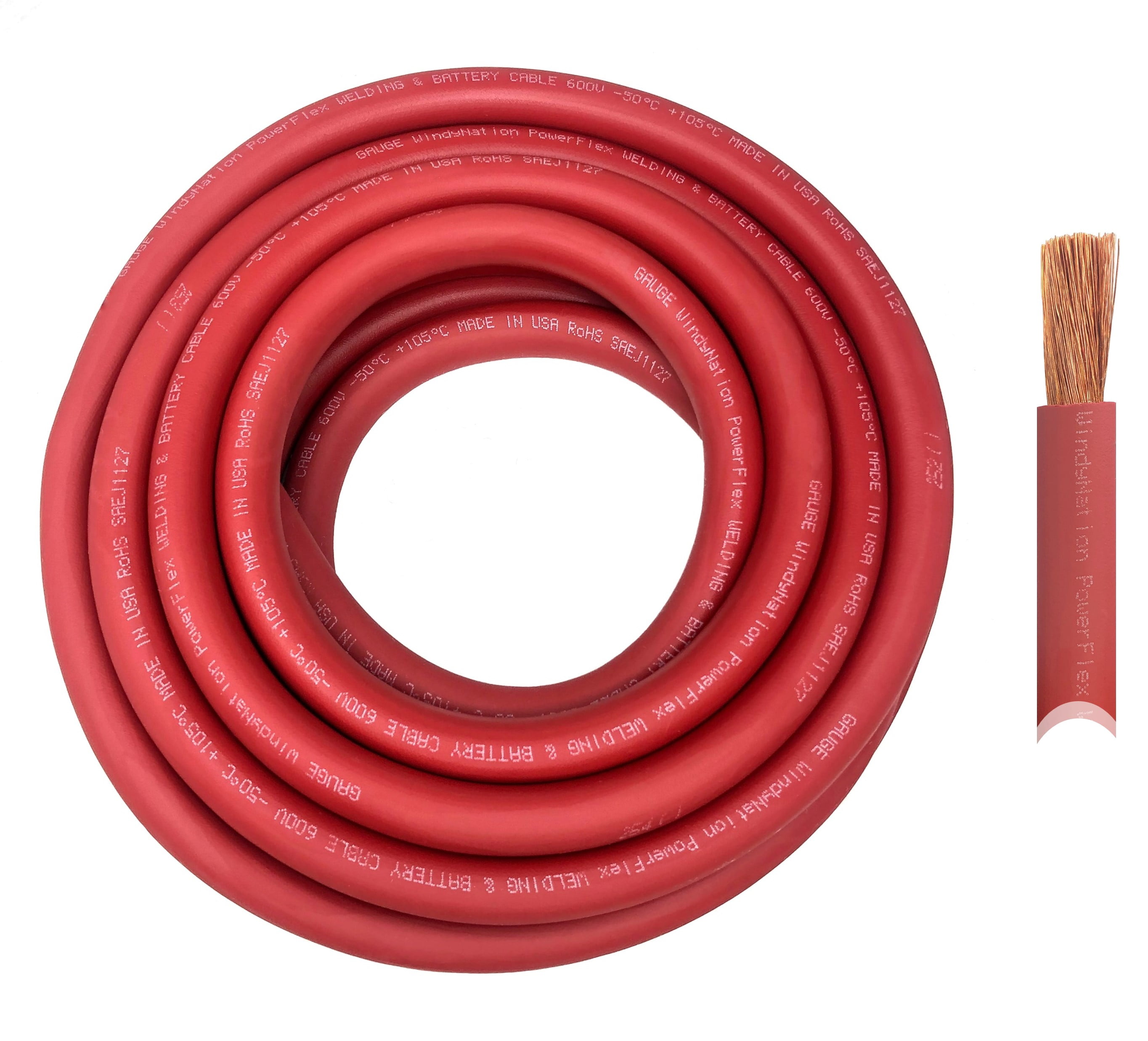 40 Feet Red Battery Welding Pure Copper Ultra Flexible Cable 3 Feet Heat Shrink Tubing 5pcs of 5/16 & 5pcs 3/8 Copper Cable Lug Terminal Connectors WNI 4 AWG 4 Gauge 40 Feet Black 