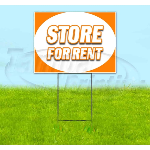 Store For Rent (18" x 24") Yard Sign, Includes Metal Step Stake