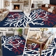 thumbnail image 5 of Red White Coral Area Rug 5x8 FT, Non Slip Bedroom Throw Carpet, Summer Ocean Nautical Coastal Navy Blue Washable Soft Floor Carpet Non-Shedding Rug for Living Room Nursery Dorm Office, 5 of 9
