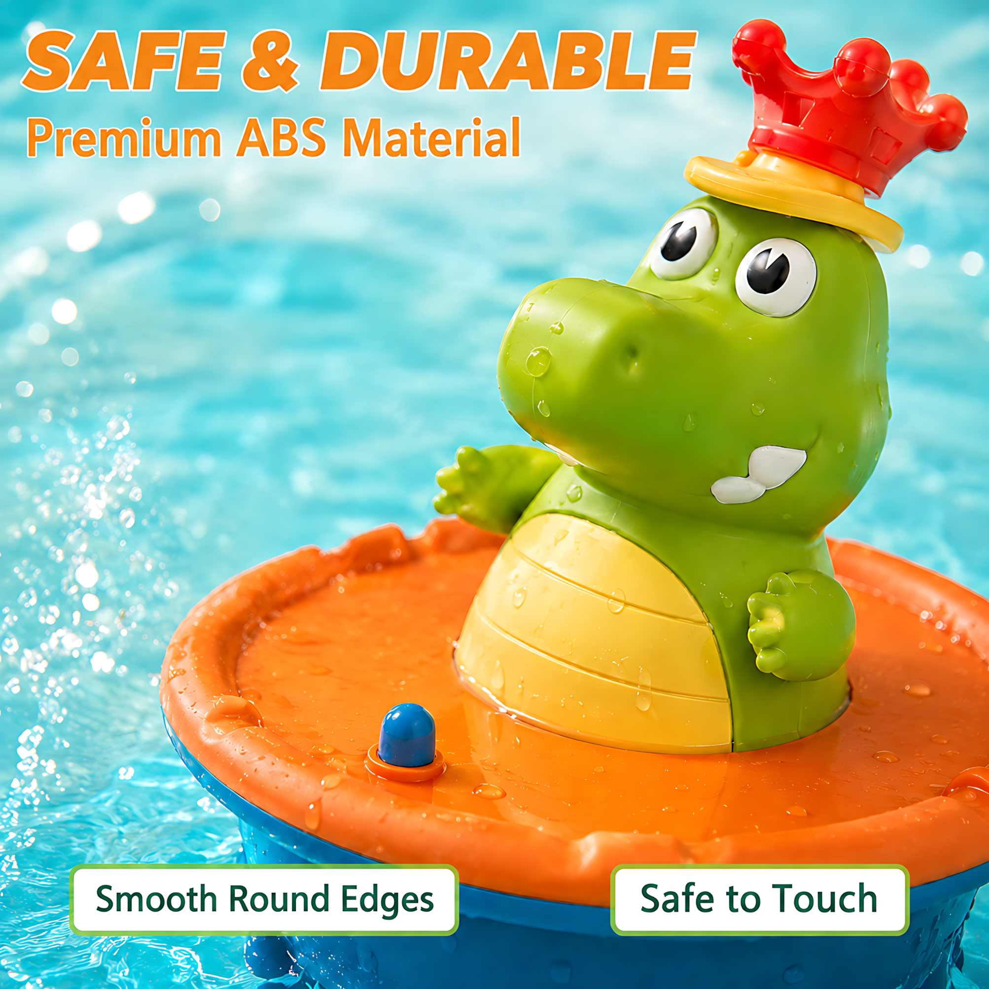 ABS Crocodile Bath Toy Smooth Rounded Edges