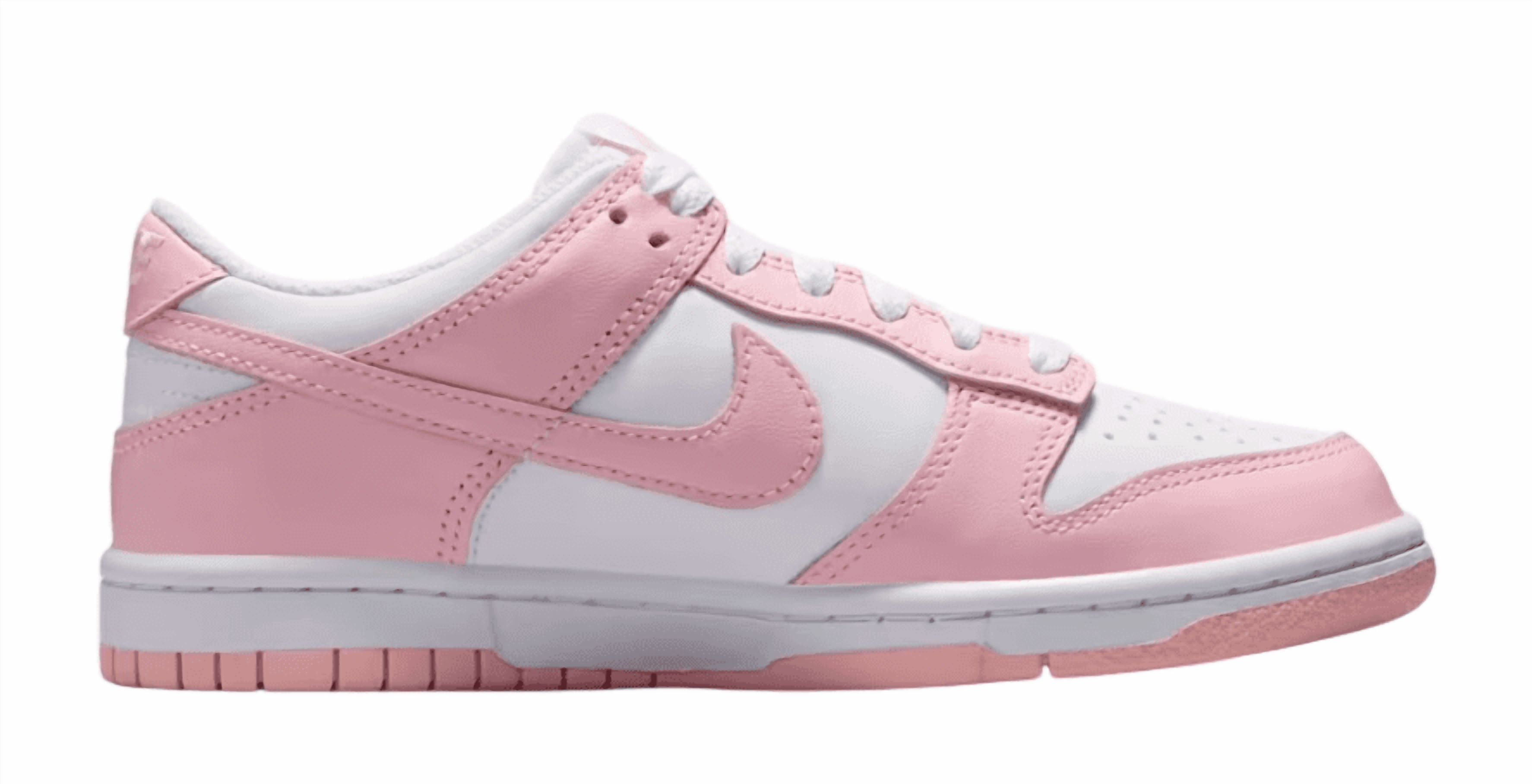 Big Kid's Nike Dunk Low White/Med Soft Pink-White (FB9109 125) - 6